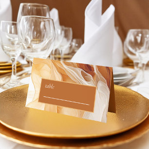 Amber Brandy Abstract Ink Wedding ID1089 Place Card