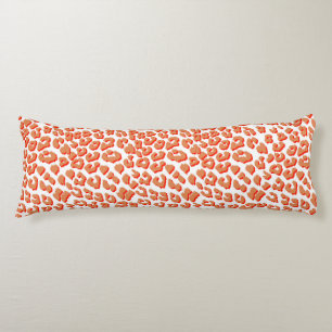 Amber Colour and White Leopard Print Body Cushion