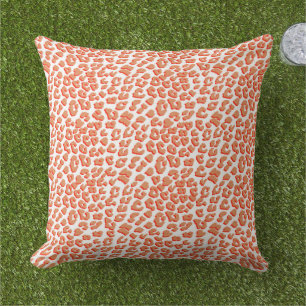 Amber Colour and White Leopard Print Cushion