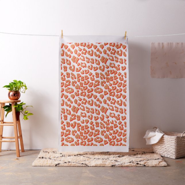Amber Colour and White Leopard Print Fabric (In Situ)