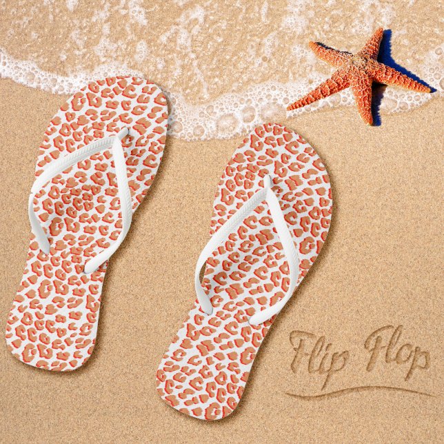 Amber Colour and White Leopard Print Flip Flops (Creator Uploaded)