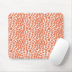 Amber Colour and White Leopard Print Mouse Mat