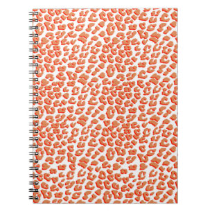 Amber Colour and White Leopard Print Notebook