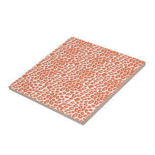 Amber Colour and White Leopard Print Tile