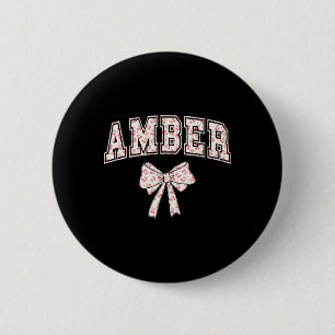 Amber Coquette Bow Shirt Women Ribbon Mother's Day 6 Cm Round Badge