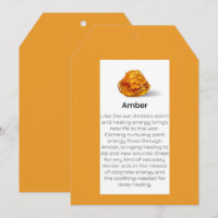 Amber Crystal Meaning Jewellery Display Card Tag