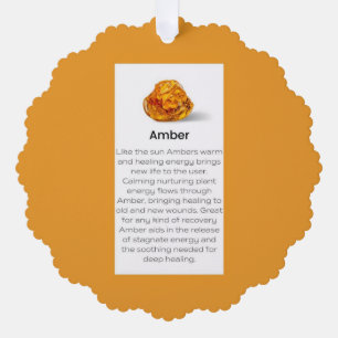 Amber Crystal Meaning Jewellery Gift Card Tag