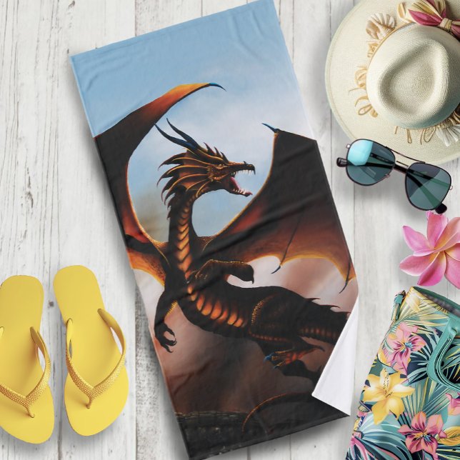 Amber Dragon Fantasy Bath Towel (Creator Uploaded)