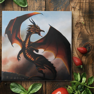 Amber Dragon Fantasy Tile