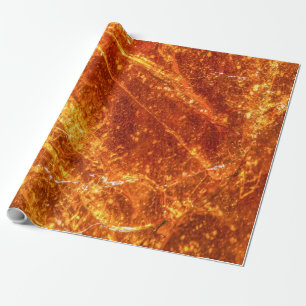 AMBER DROP GOLDEN YELLOW ABSTRACT PATTERN WRAPPING PAPER