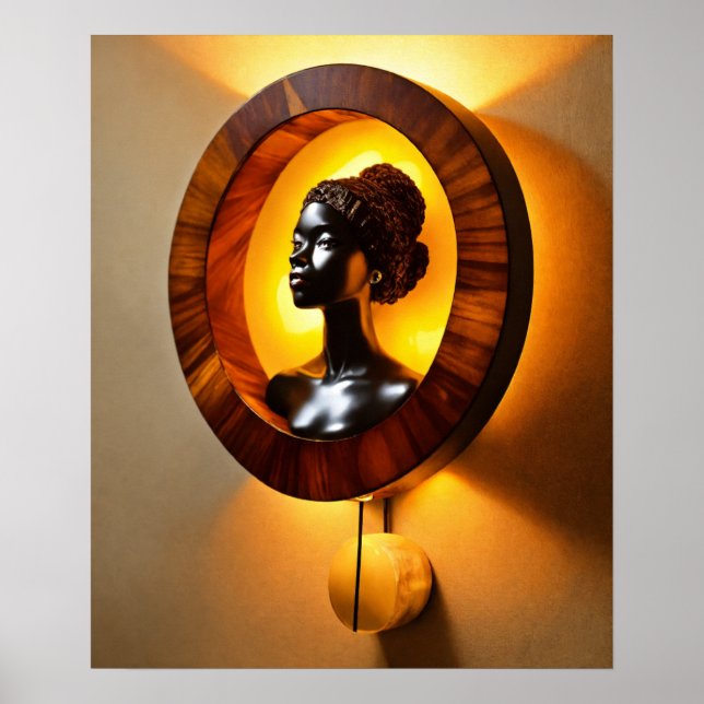 "Amber Elegance: Wall Sconce Featuring Chignon Poster (Front)