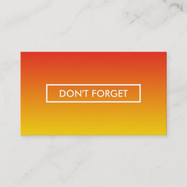 amber fade appointment reminder card (Front)