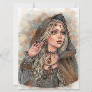 Amber Fantasy Fae Enchantress Art Card