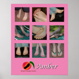 Amber Feet Collage Poster