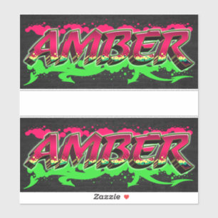 Amber First Name Graffiti Sticker