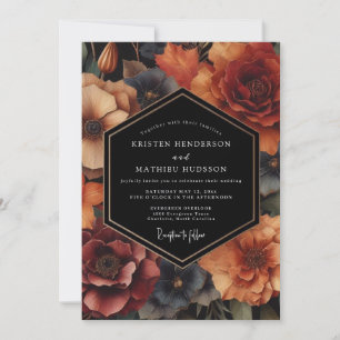 Amber Floral Harvest Wedding Invitation