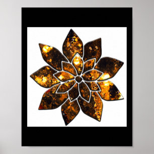 Amber Flower Or Maybe A Christmas Star White Versi Poster