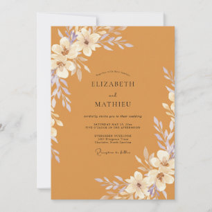 Amber Foliage Eucalyptus Wedding Invitation