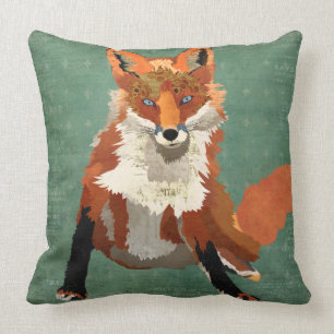 Amber Fox Retro Pillow