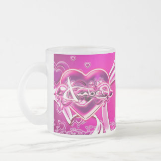 Amber Frosted Glass Coffee Mug