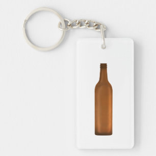 Amber Glass Bottle Illustration Key Ring