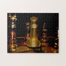 Amber glass chess photo puzzle