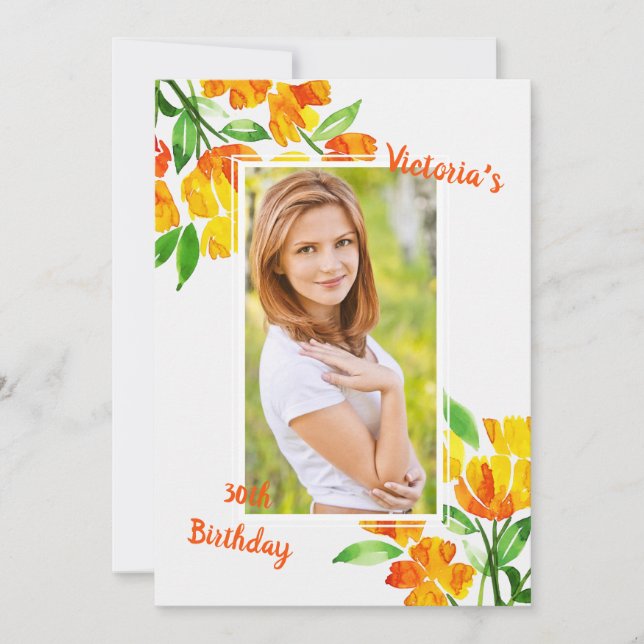 Amber Glory Photo Invitation (Front)