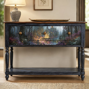 Amber Glowing Gothic Fantasy Castle Decoupage Tissue Paper
