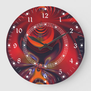 Amber Goddess – Red and Gold Delight Large Clock