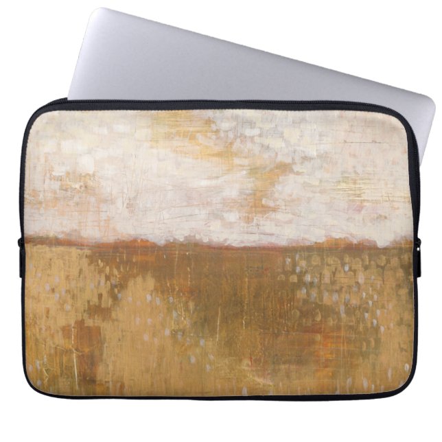 Amber Horizon Abstract Print | Melissa Averinos Laptop Sleeve (Front)