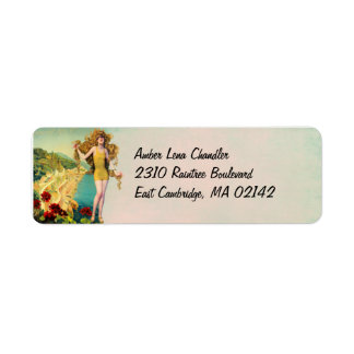 Amber in Gold and Teal - Address Labels