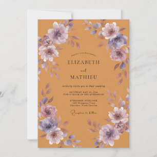 Amber Lilac Bloom Wedding Invitation