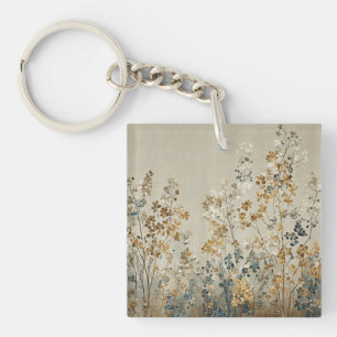 Amber meadow floral key ring
