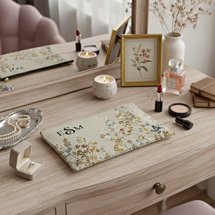 Amber meadow floral monogram accessory pouch