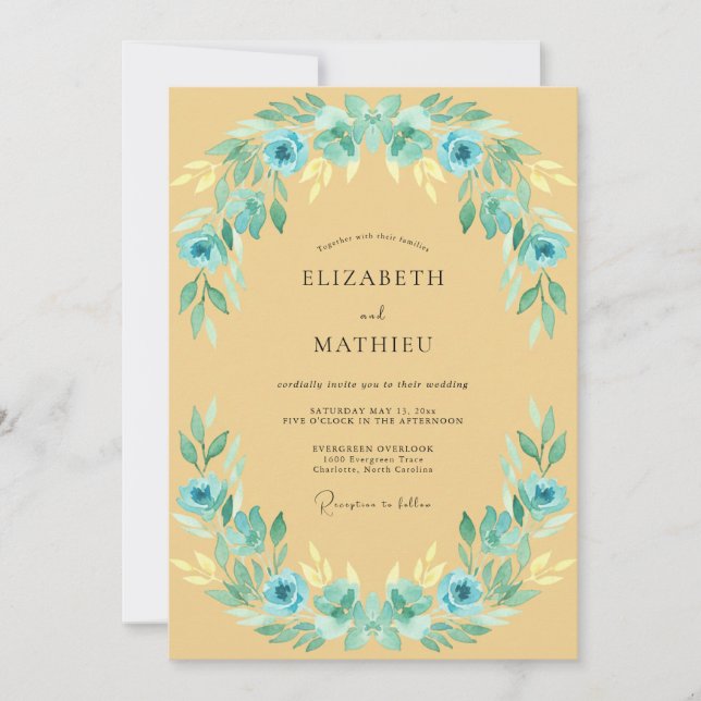 Amber Mellow Spring Wedding Invitation (Front)