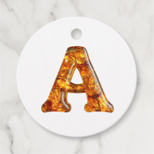 Amber Monogram A Ornament – Customisable Design Favour Tags