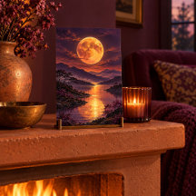 Amber Moonrise Art Print
