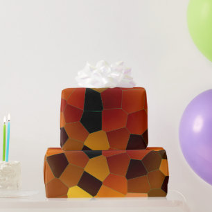 Amber Mosaic Pattern Wrapping Paper