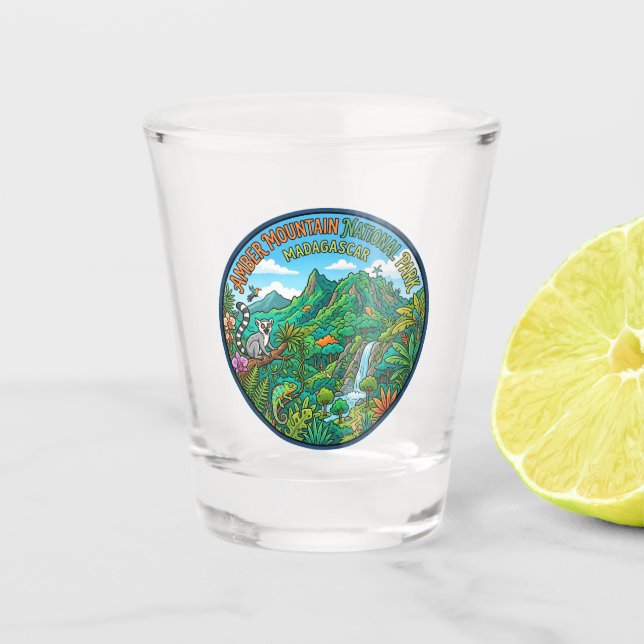 Amber Mountain National Park Madagascar Shot Glass (Front)