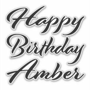Amber name first name black Sticker birthday