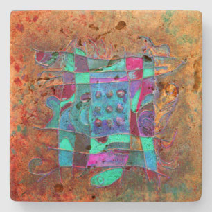 ”Amber Opening” by Paul Buică Stone Coaster