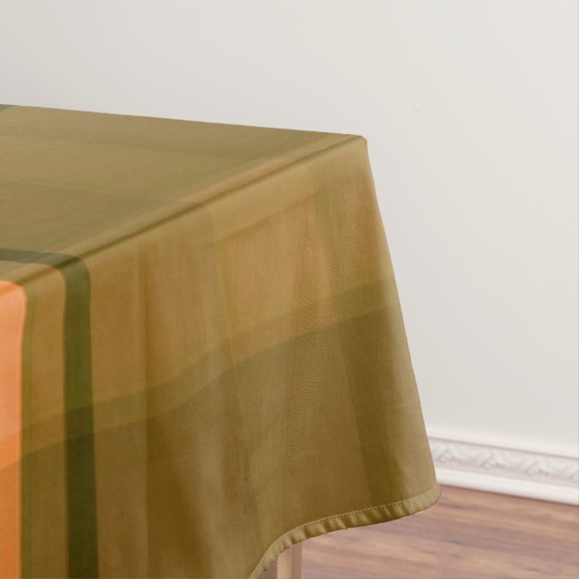 Amber Orange Plaid Tablecloth (In Situ)