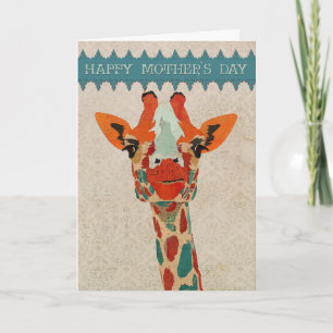 Amber Peeking Giraffe  Mother's Day Card II