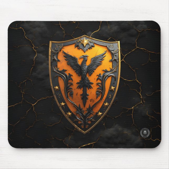 Amber Phoenix Firebird Gaming Mouse Mat (Front)
