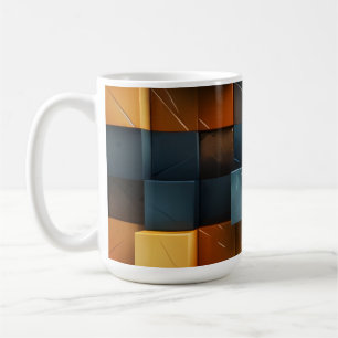Amber Pixel Blocks  Coffee Mug