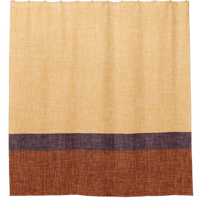 Amber Purple and Brown Weave Texture Stripes Shower Curtain (Front)