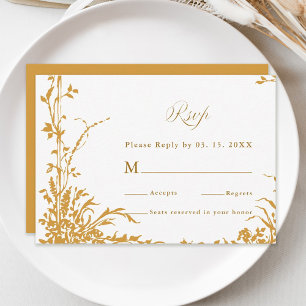 Amber Romantic Botanical Garden Wedding RSVP Card