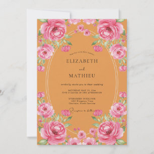 Amber Rose Painted Wedding Invitation