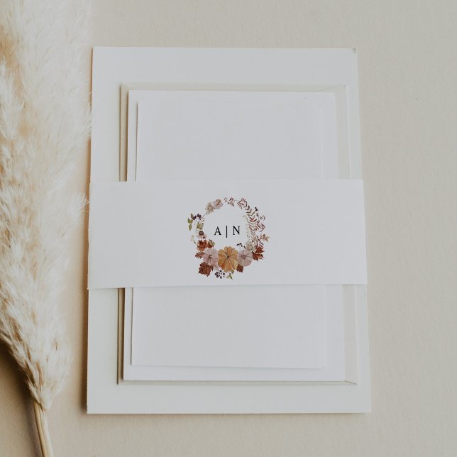 AMBER Rustic Fall Pumpkin Belly Band Template Invitation Belly Band (Creator Uploaded)