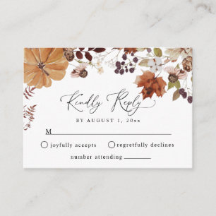 AMBER rustic fall pumpkin RSVP card